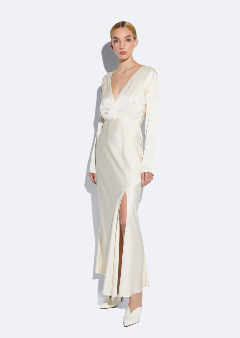 LAPOINTE Satin V Neck Dress outlook