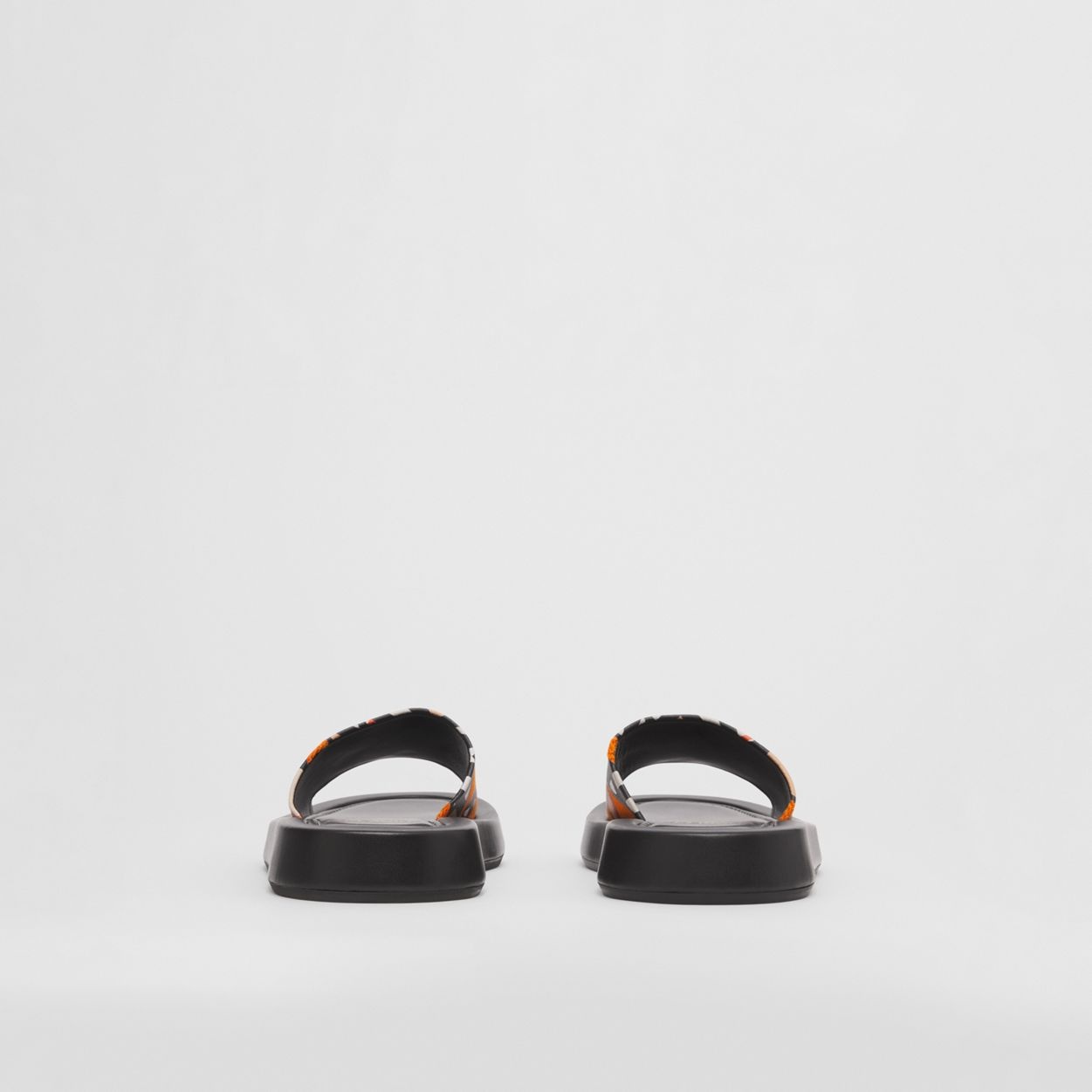 Monogram Print Linen Cotton Canvas Slides - 6