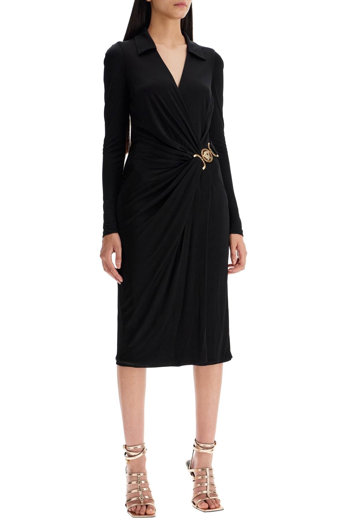 Versace Draped Jersey Dress With Women - 2
