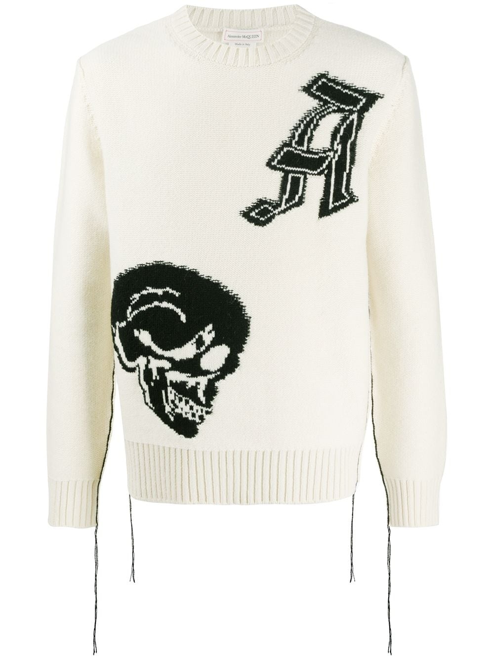 skull and logo crew neck jumper - 1