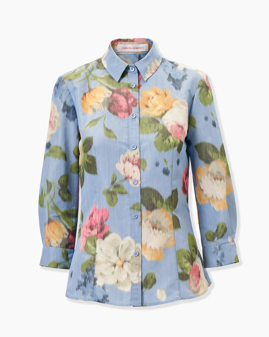 Chiné Floral-Print Shirt - 1