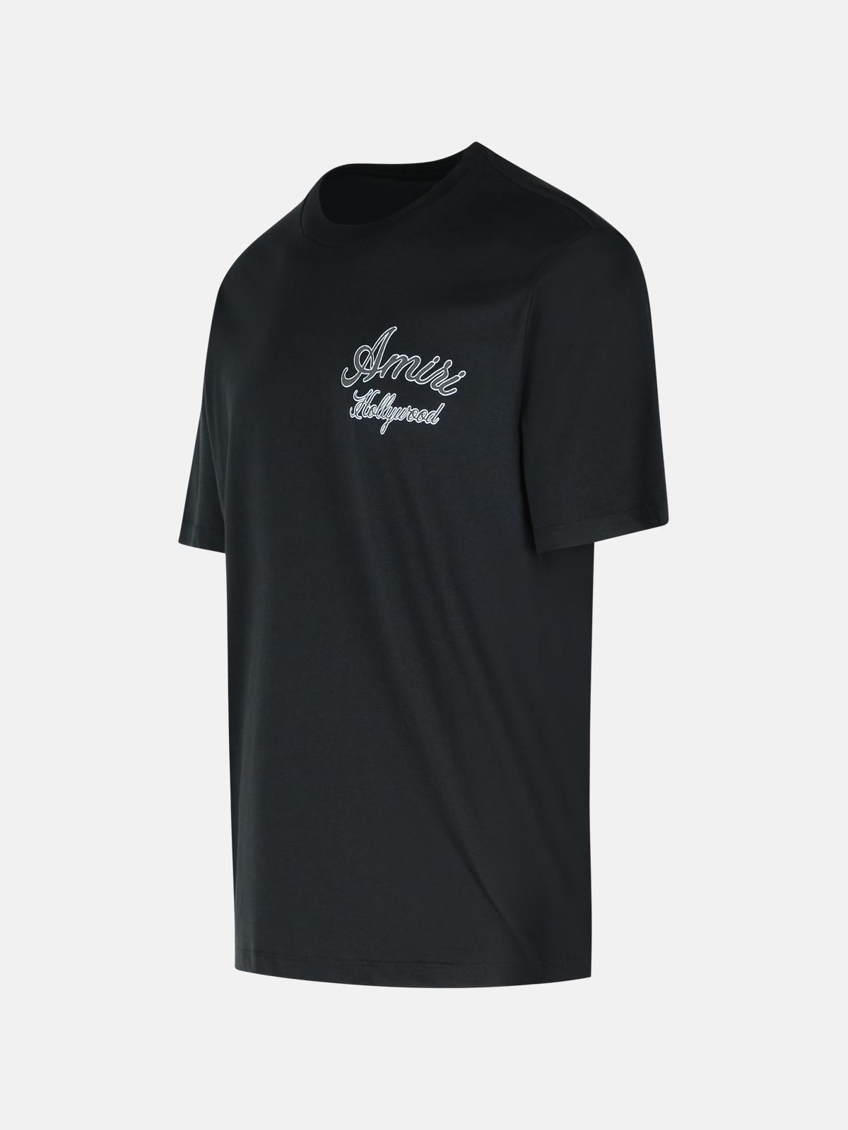 'HOLLYWOOD' BLACK COTTON T-SHIRT - 2