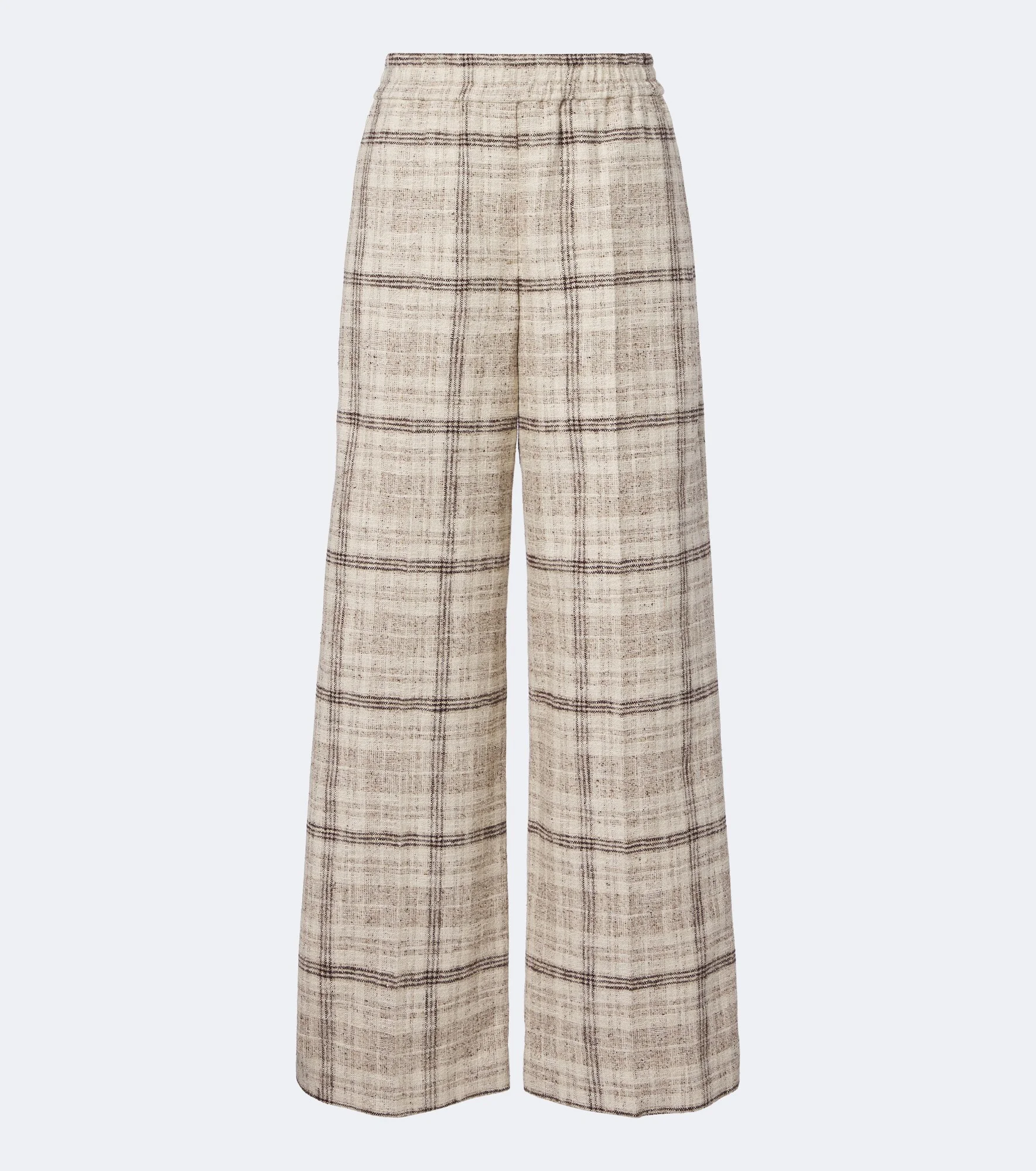 Cotton, silk, and hemp-blend wide-leg pants - 1