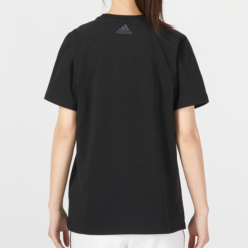 (WMNS) adidas Must Haves Badge of Sport T-Shirt Asia Sizing 'Black White' HY2876 - 4
