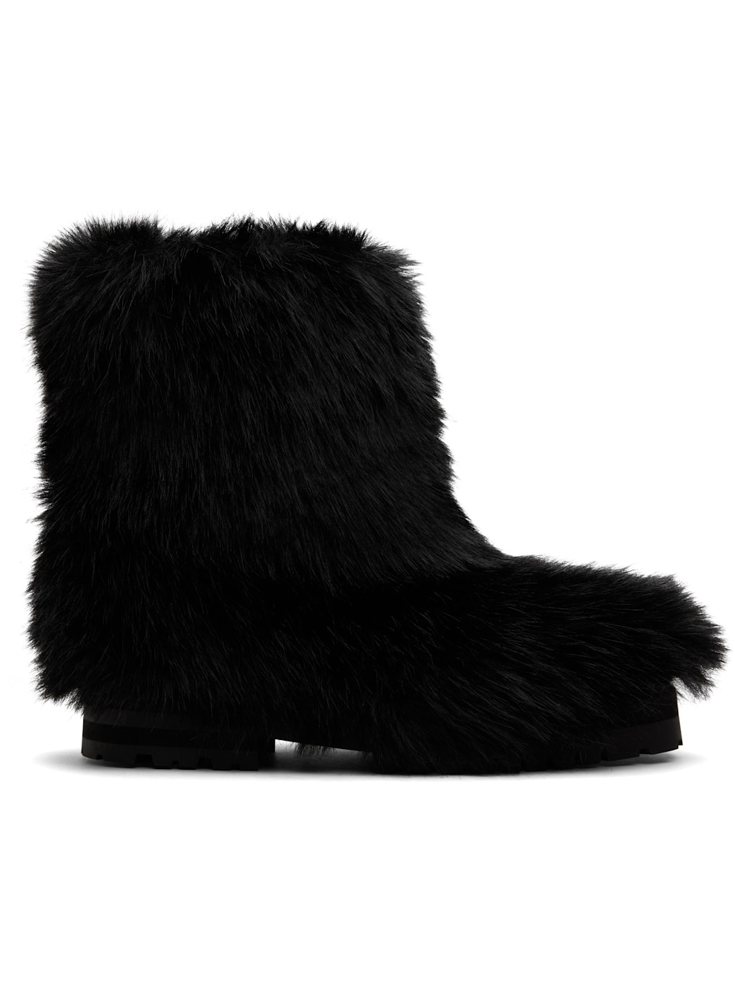 Black Faux-Fur Boots - 1