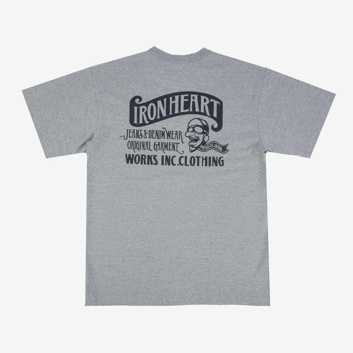 IHPT-2301-GRY 7.5oz Printed Loopwheel Crew Neck T-Shirt - Grey - 6