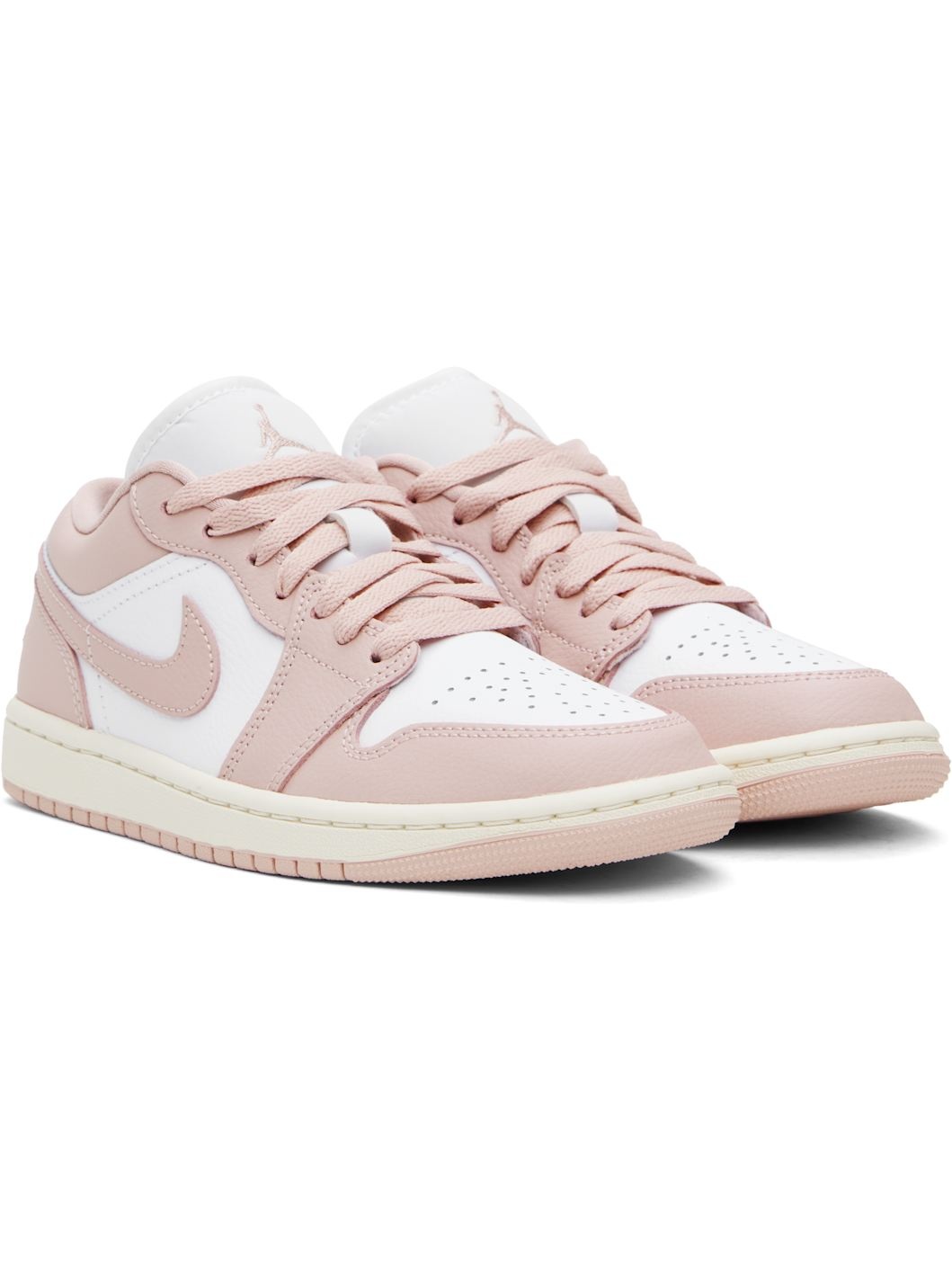 Pink & White Air Jordan 1 Low Sneakers - 4