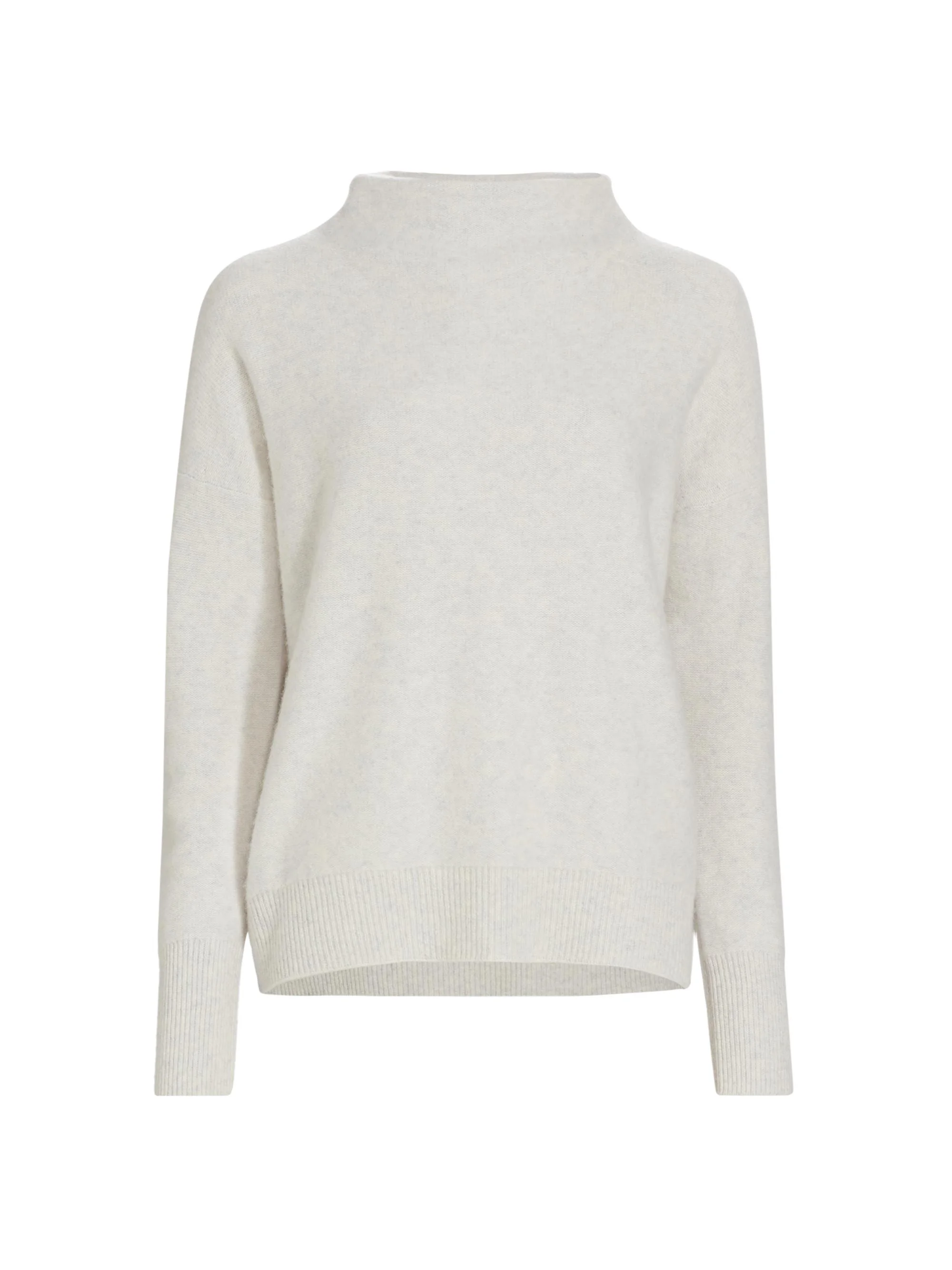Women's Funnelneck Cashmere Sweater - Platinum - 1