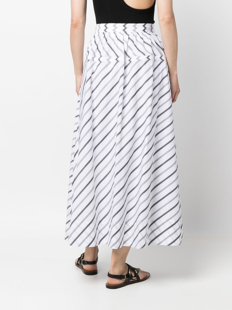 Variegated striped poplin skirt 4
