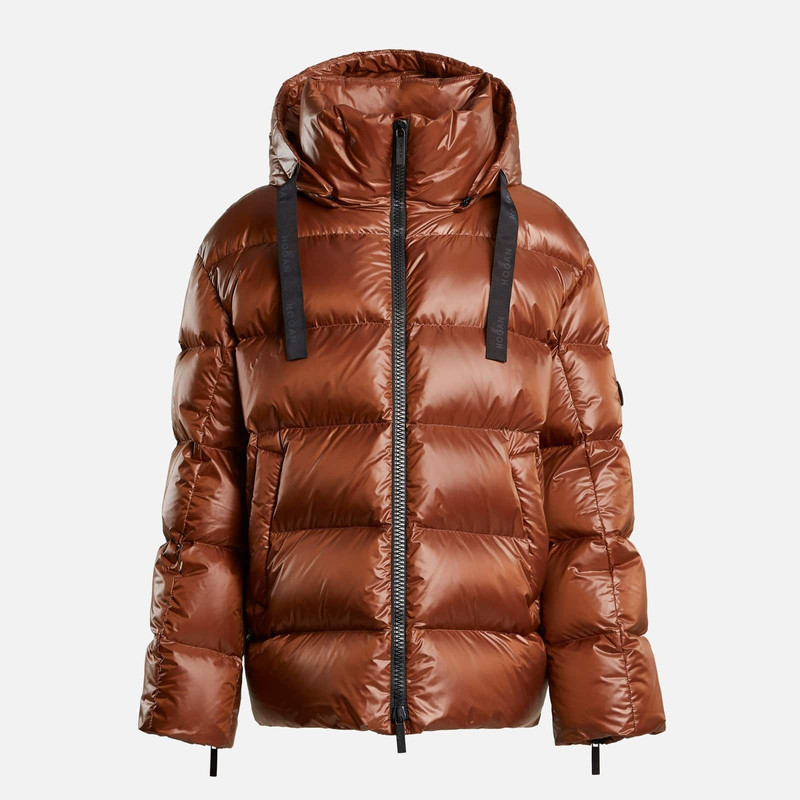 Hooded Down Jacket Orange 1