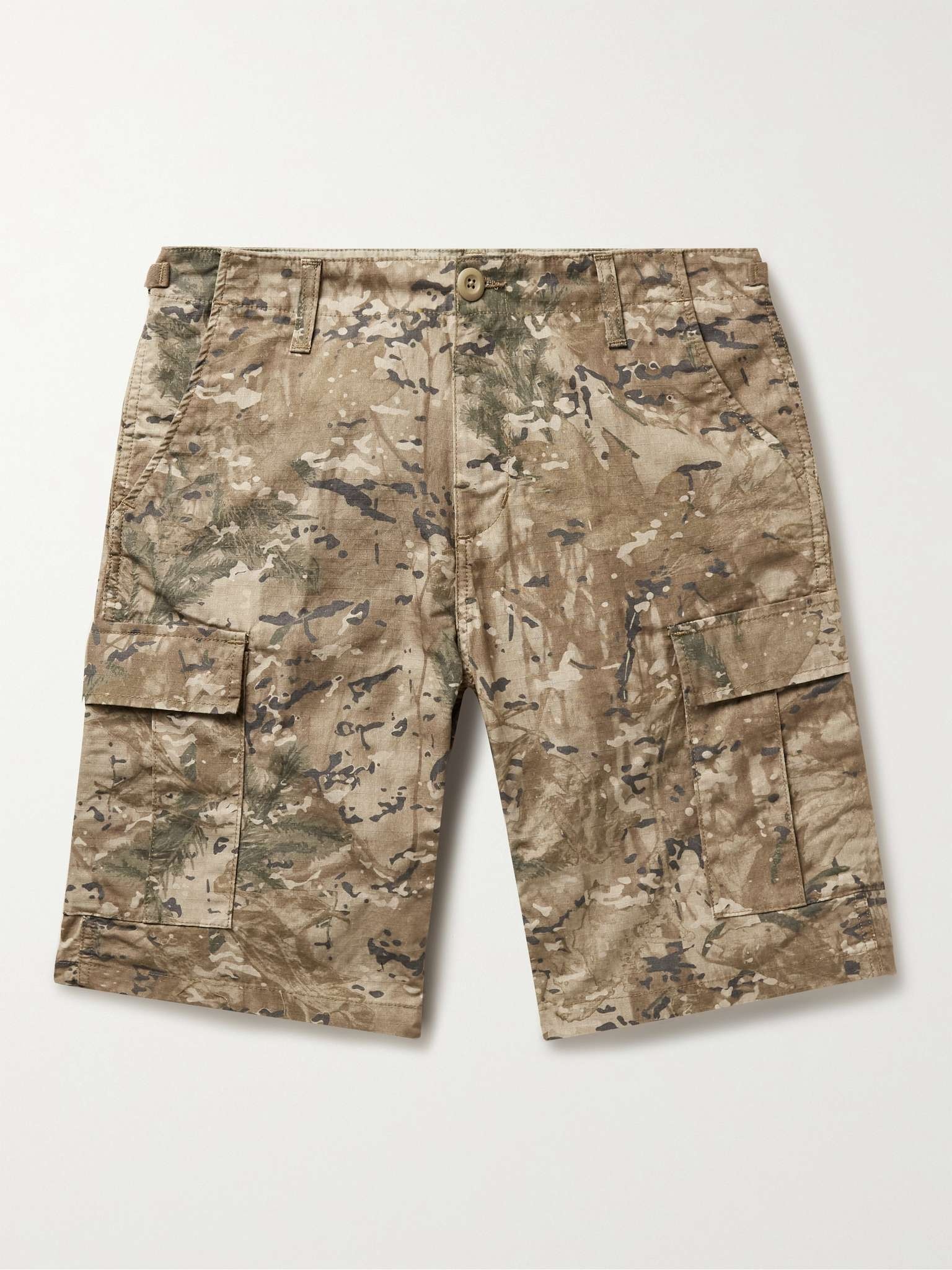 Aviation Camouflage-Print Cotton-Ripstop Cargo Shorts - 1