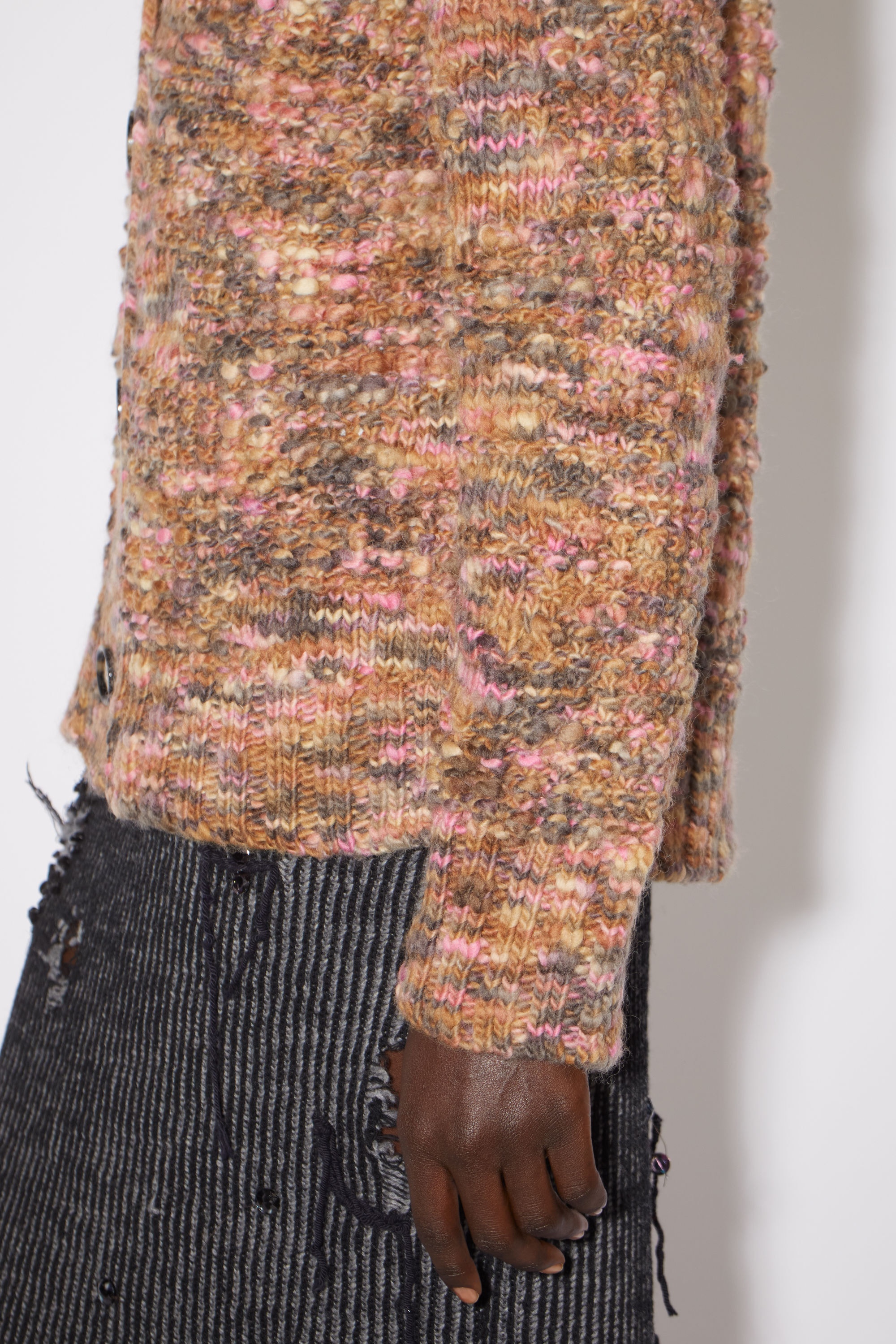Button-up wool cardigan - Pink/multi - 4
