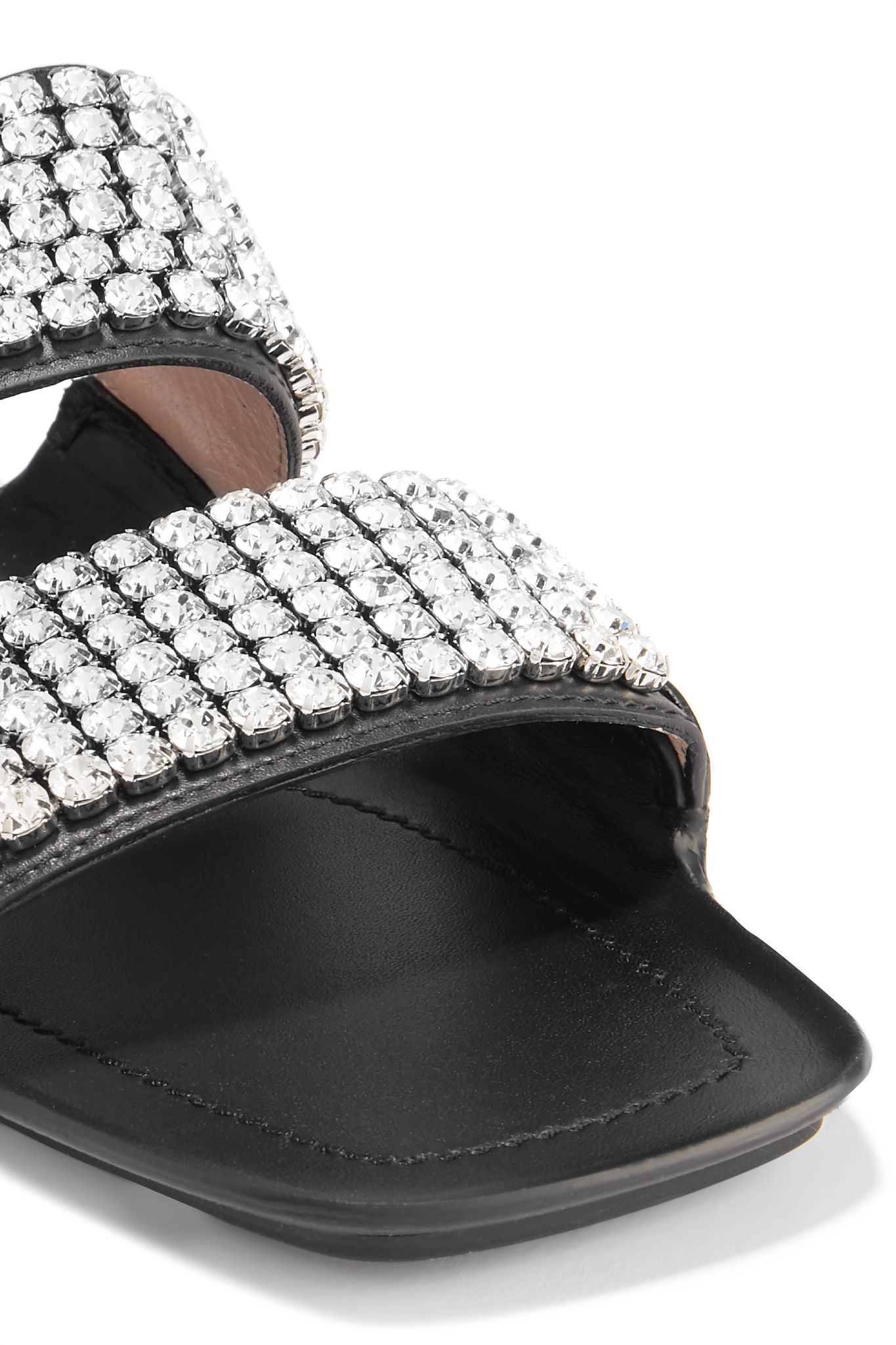 Sonique crystal-embellished leather sandals - 5