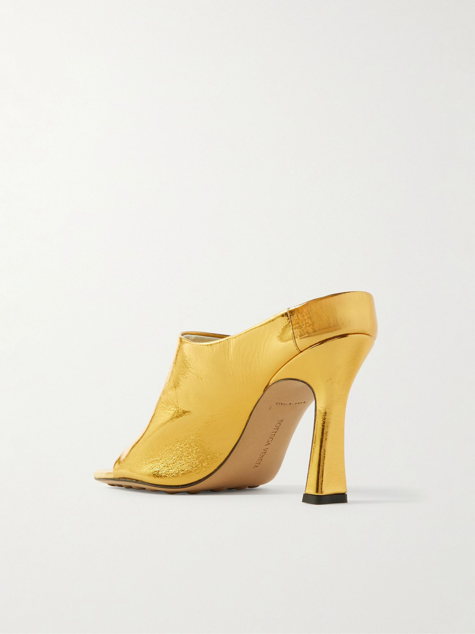 Rana metallic leather mules Gold - 3