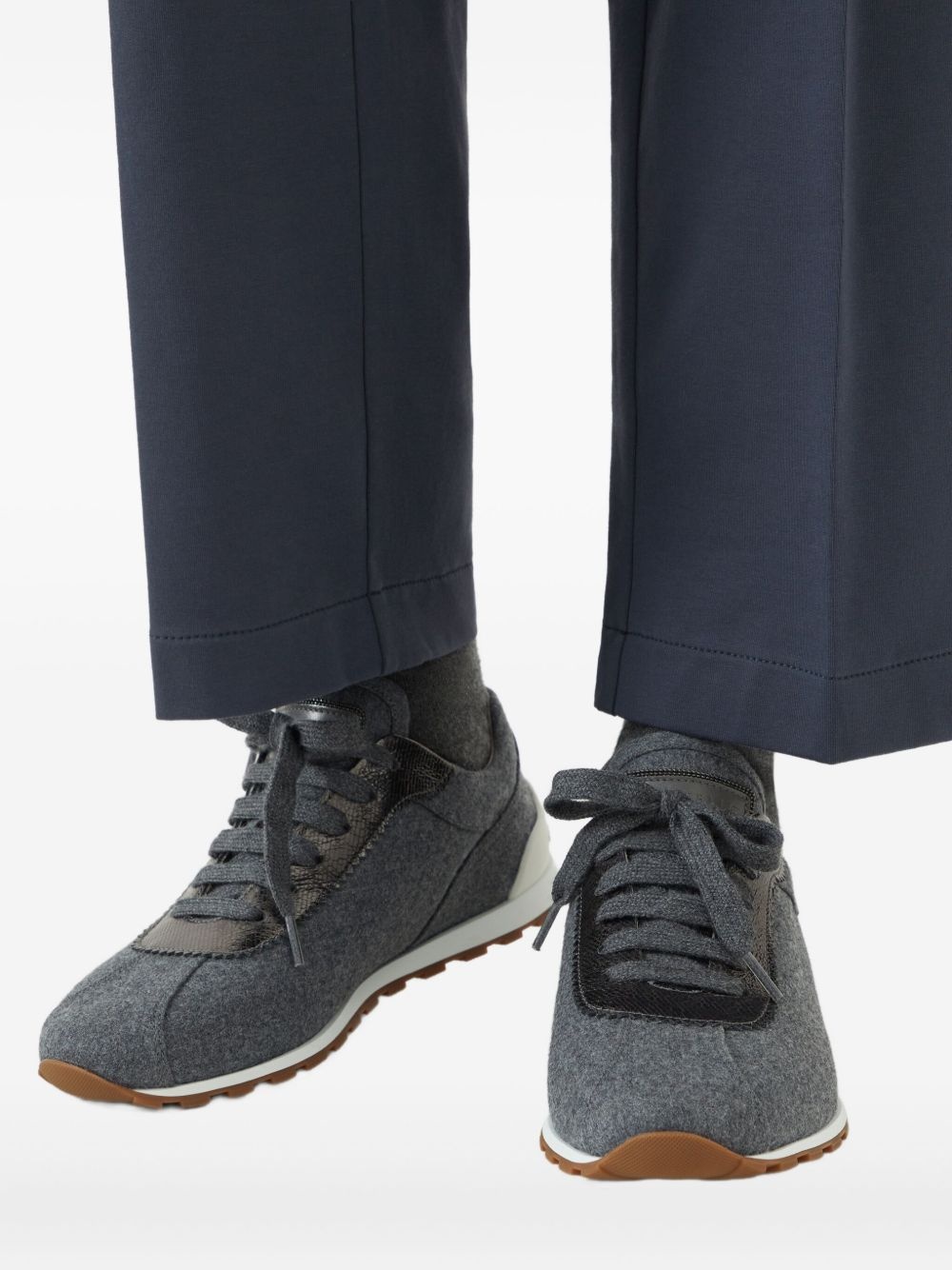 wool leather sneakers - 5