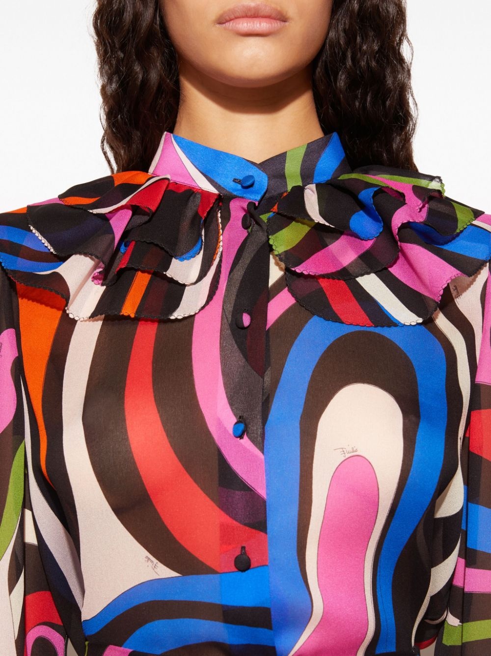 Marmo-print silk shirt - 5