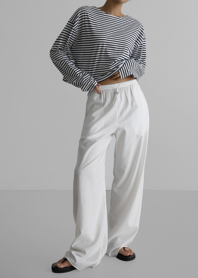 Neha Cropped Top - Navy Stripe 5