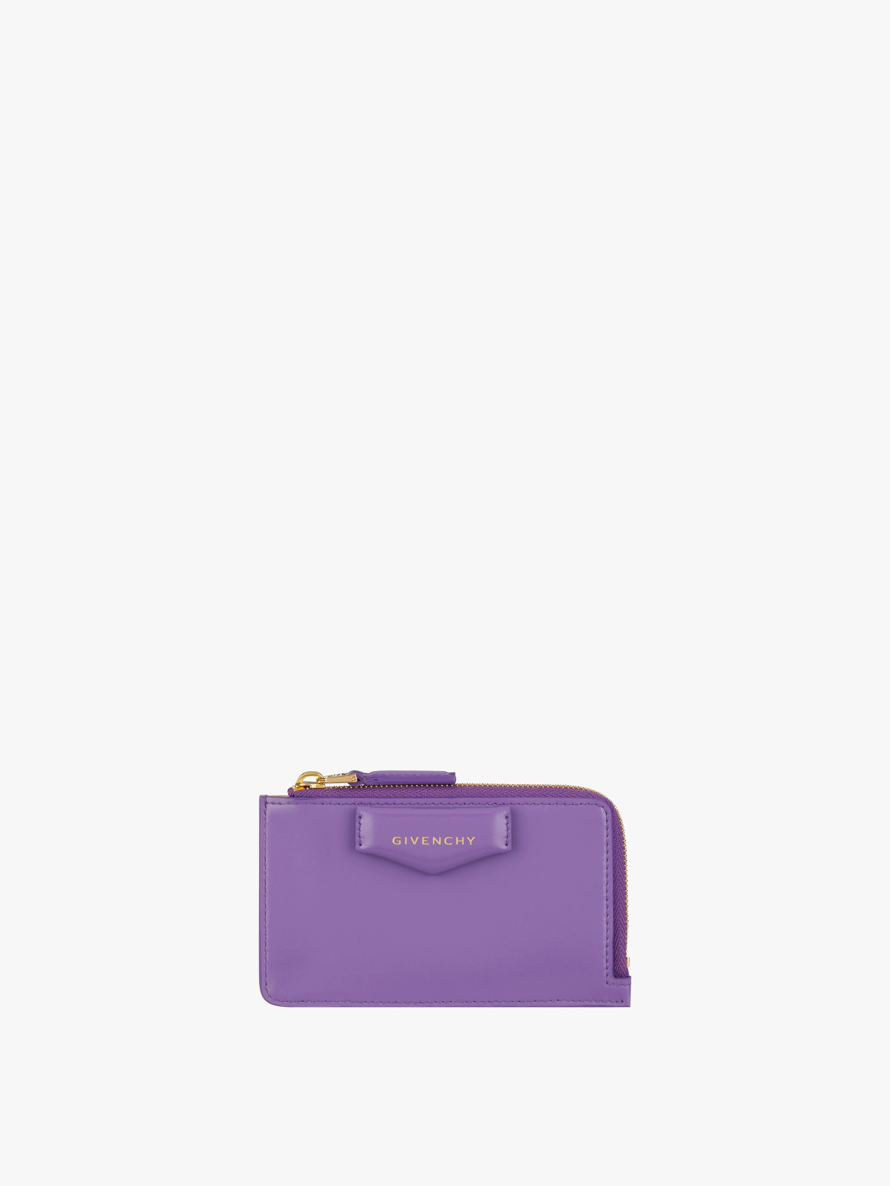 ANTIGONA ZIPPED CARD HOLDER IN BOX LEATHER - 1