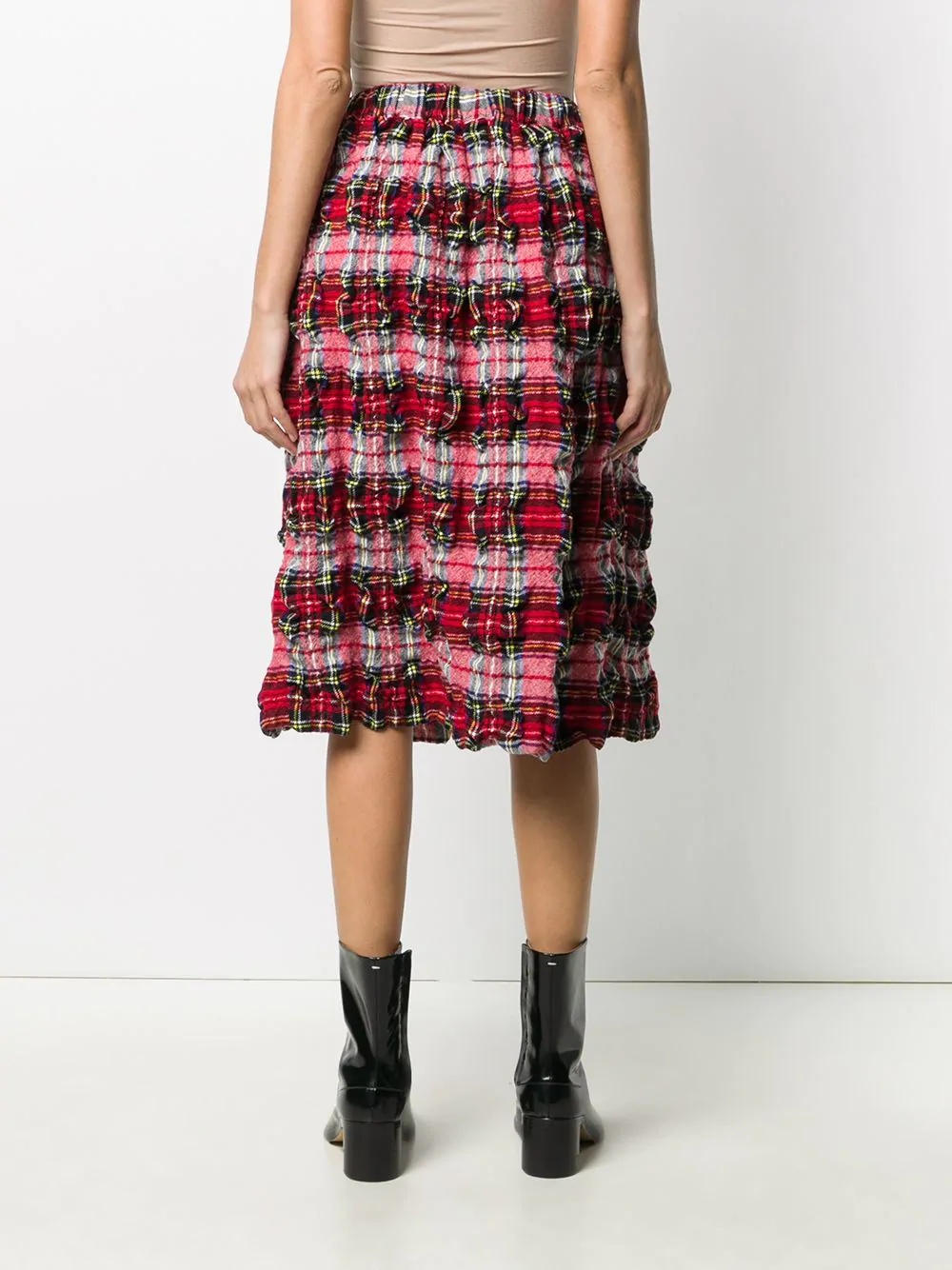 ruffled tartan wool skirt - 4