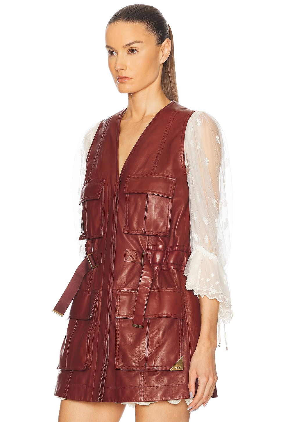 Long Belted Utilitarian Waistcoat - 4