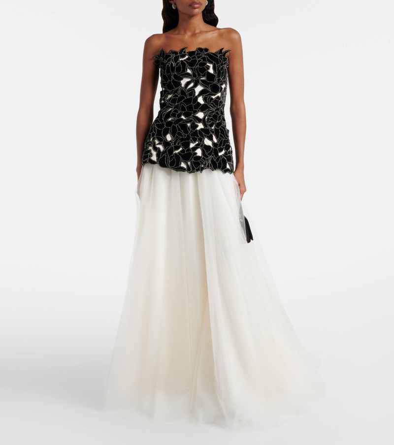 COSTARELLOS Alessi embellished tulle gown outlook