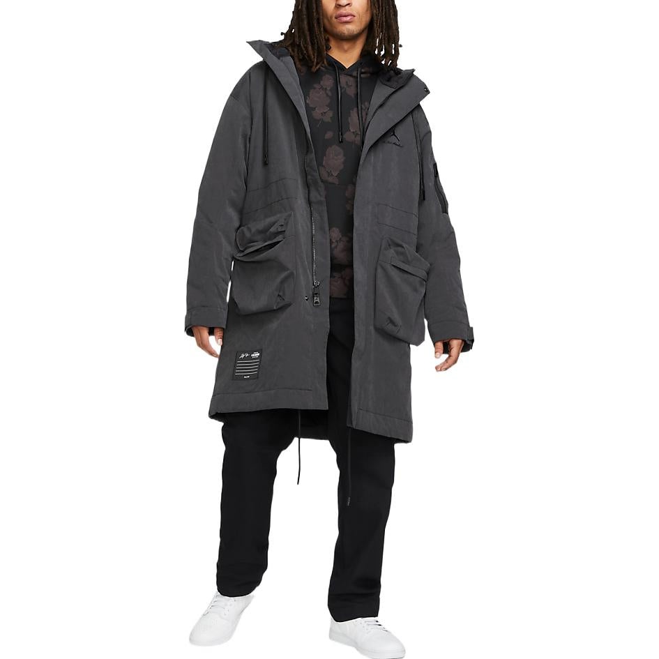 Air Jordan x A Ma Maniere Hooded Trench Coat Asia Sizing 'Grey' DJ9757-010 - 3
