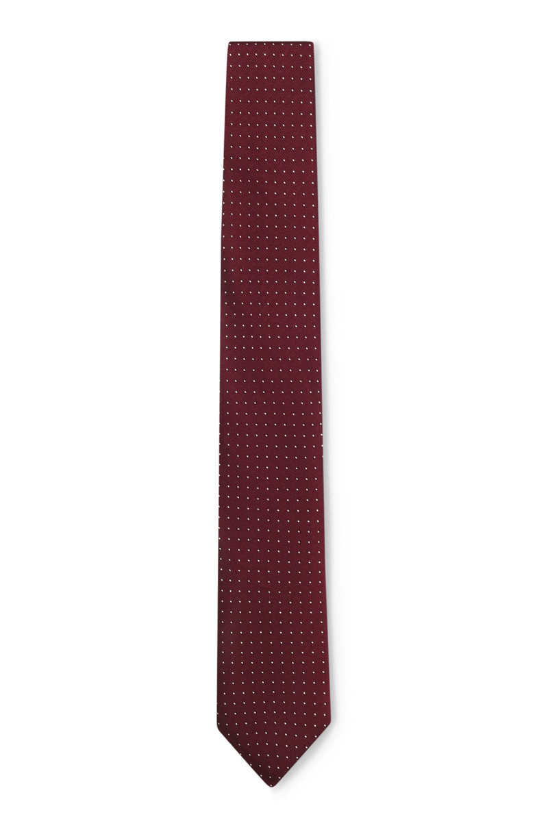 SILK-BLEND TIE WITH JACQUARD-WOVEN DOT MOTIF 1
