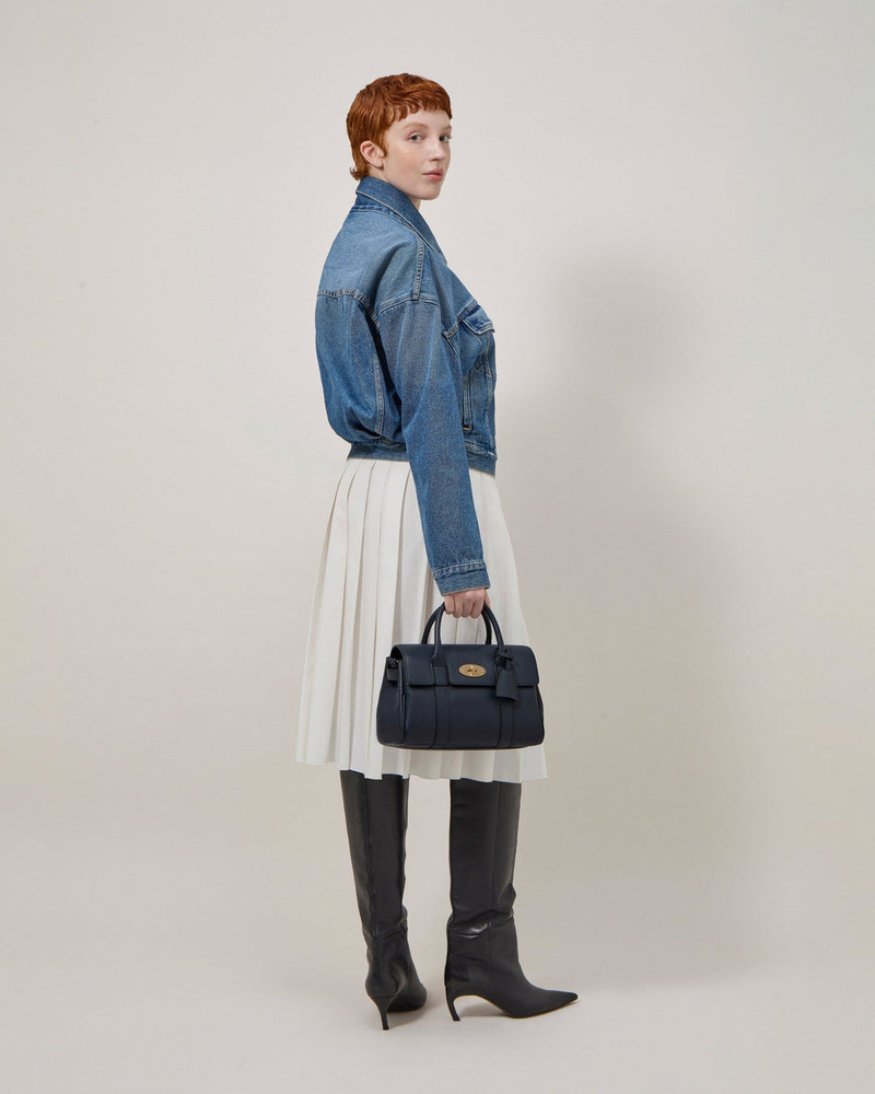 Mulberry Bayswater Satchel Night Sky Small Classic Grain outlook