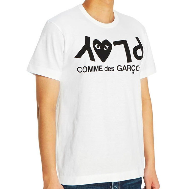 COMME des GARCONS PLAY Inverted Text T-Shirt 'White' AZ-T068-051-1 - 4