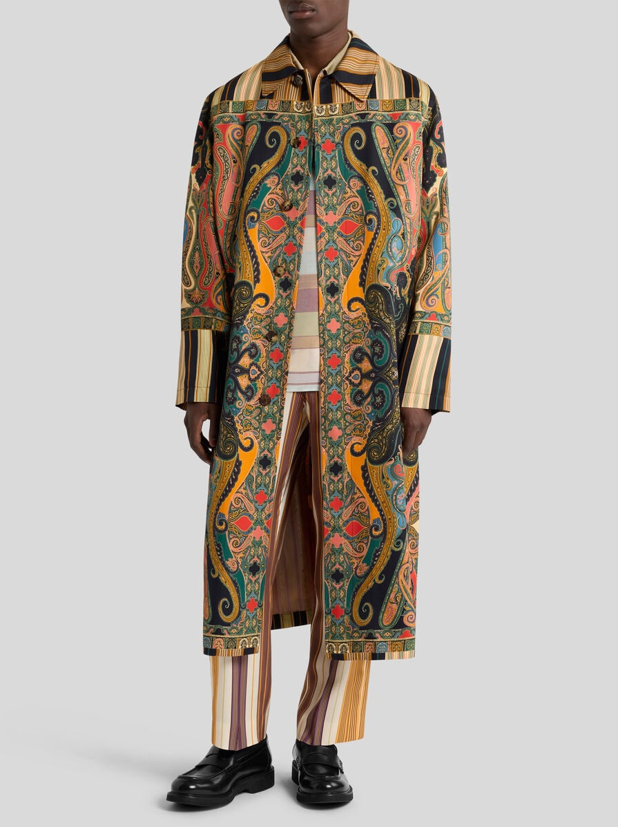 FLORAL PAISLEY OVERCOAT WITH STRIPES - 3