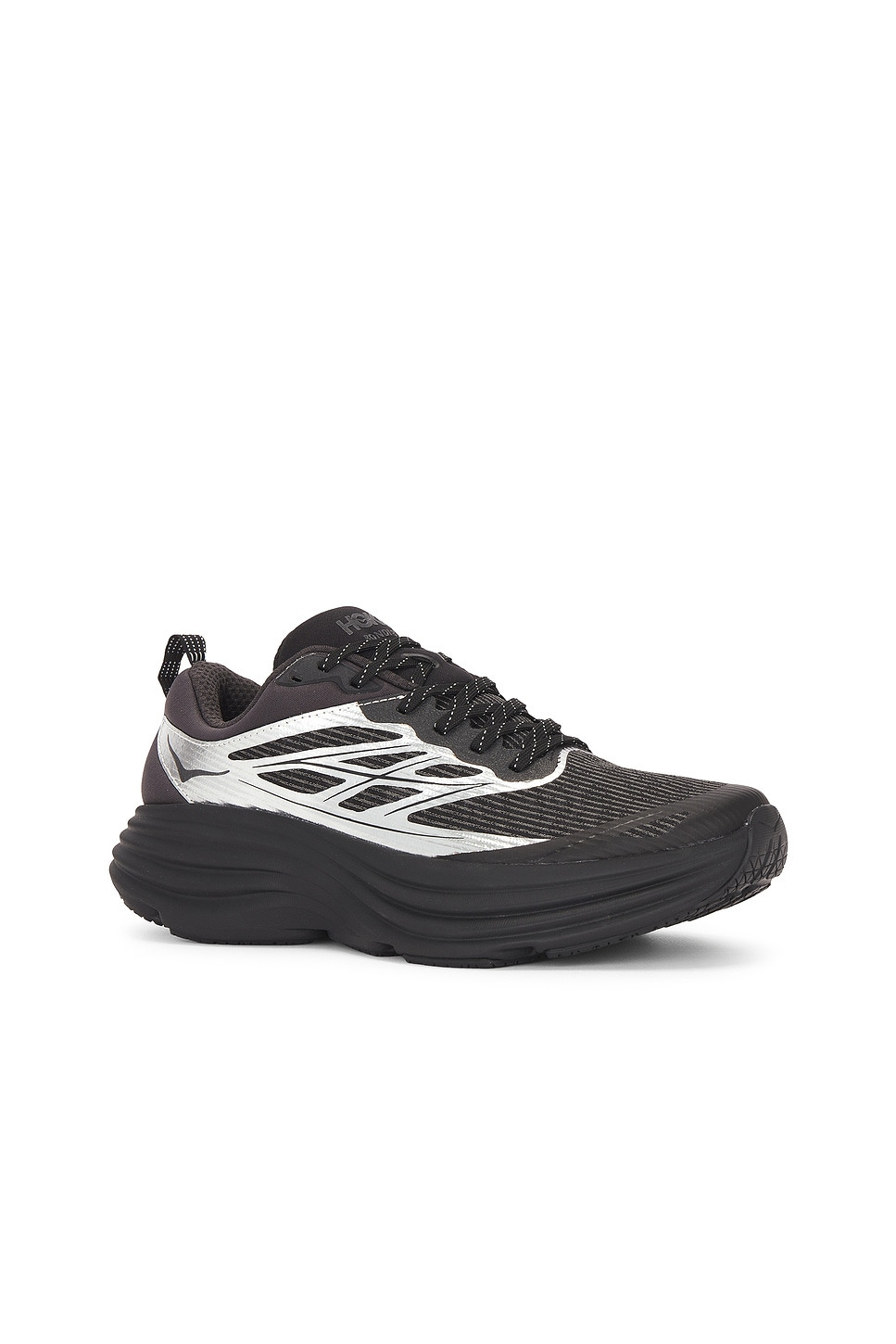 U Bondi 8 Caged Sneaker in Black & Metallic Silver - 2