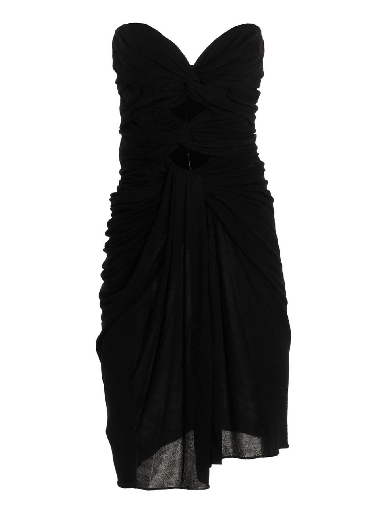 Draped Cut Out Dress Dresses Black - 1