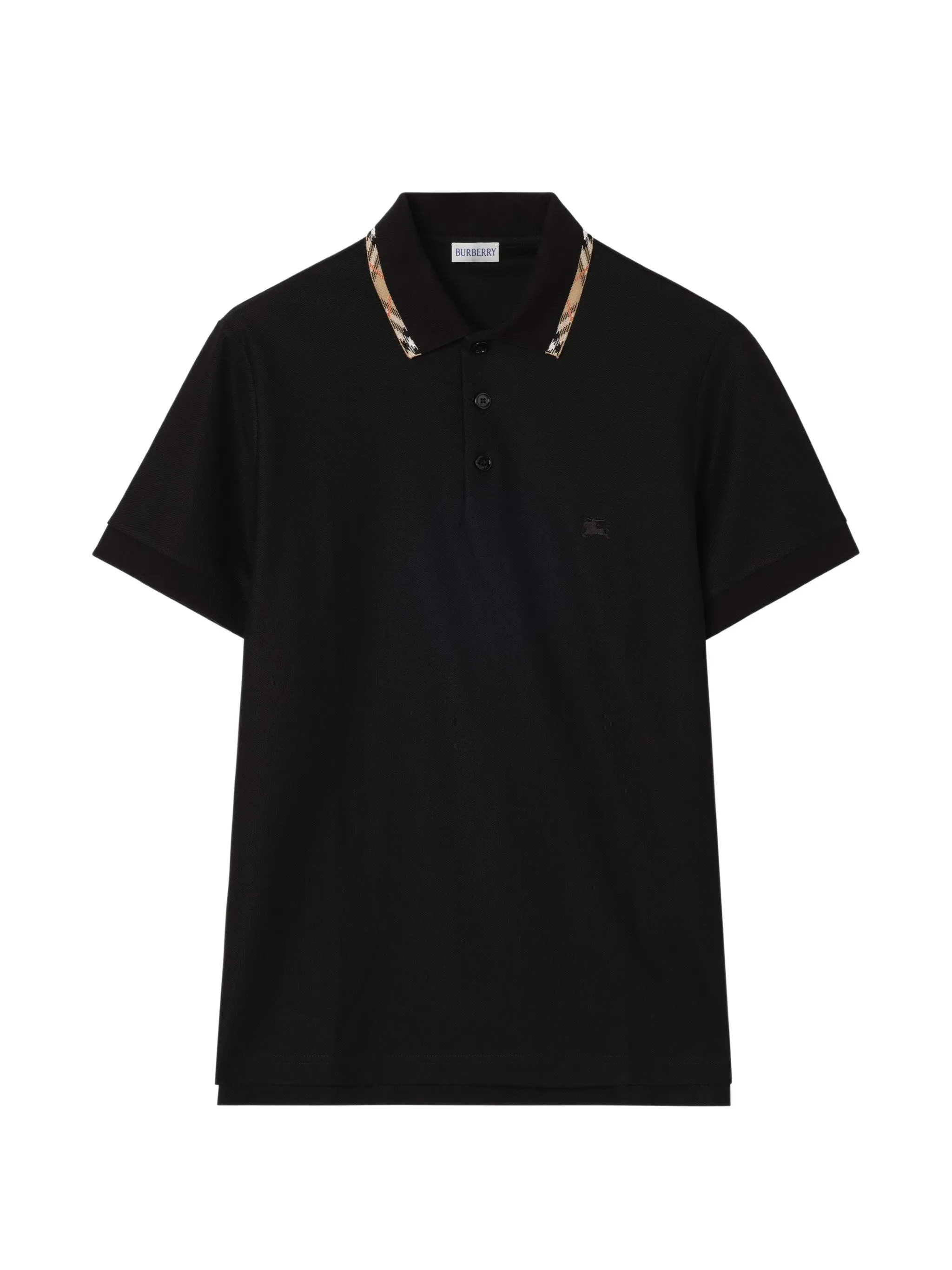 Check-trim cotton polo shirt - 1