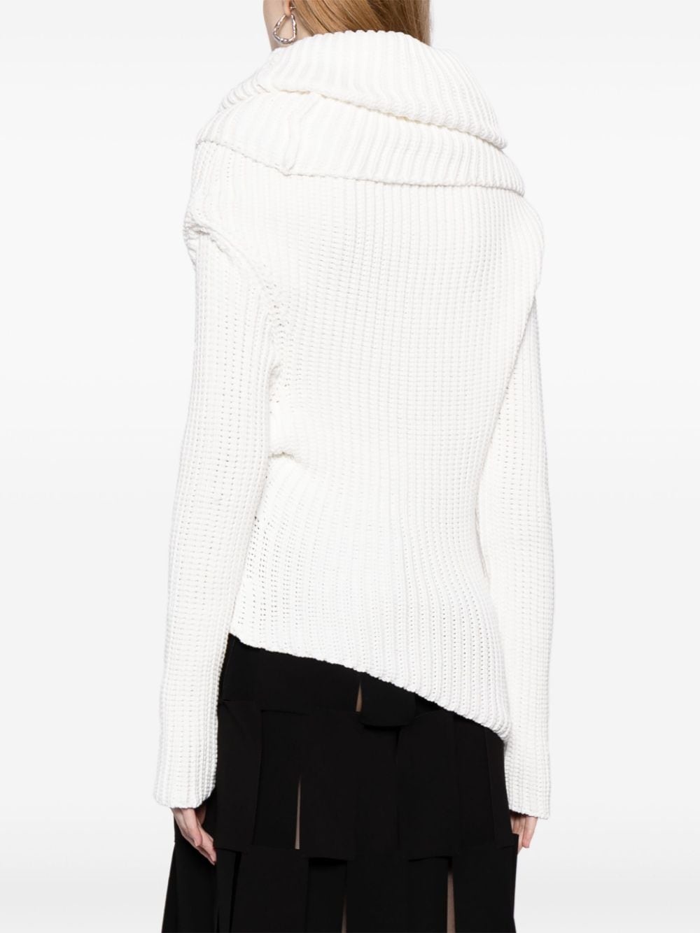 asymmetric high-neck jumper - 4