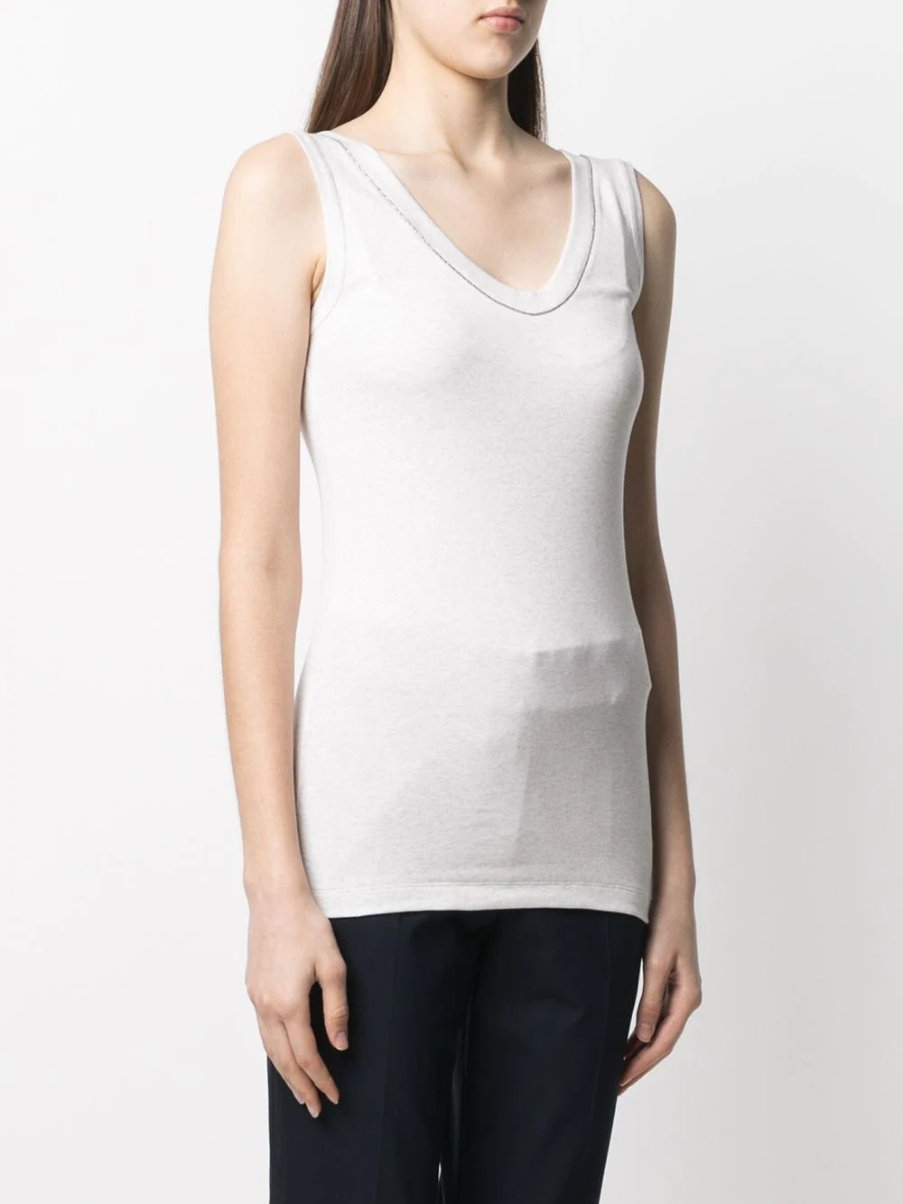 contrast-trim tank top - 3