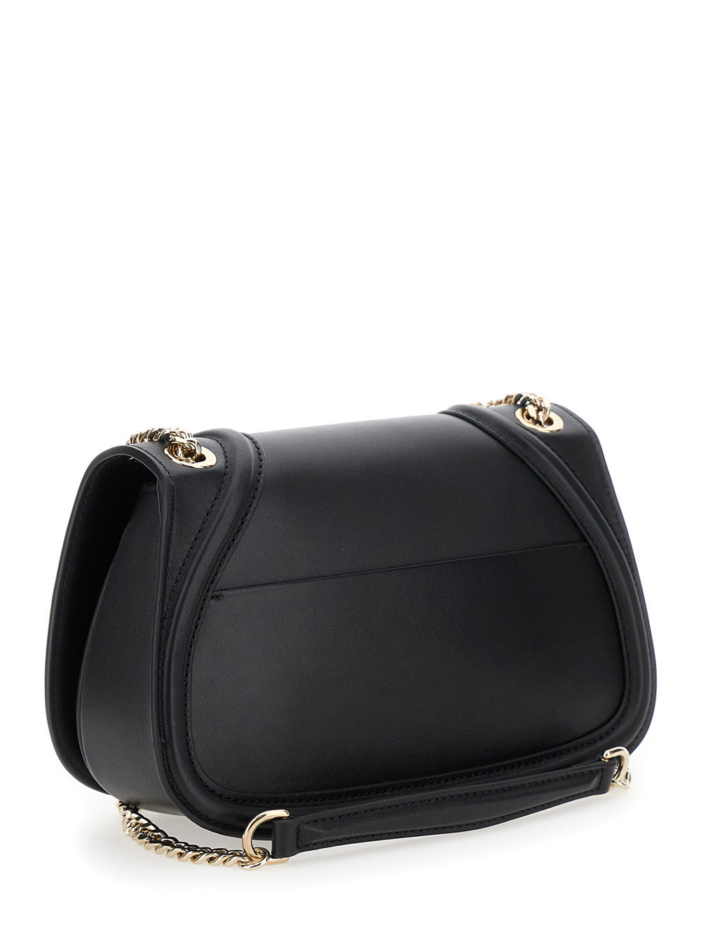 Gucci Women 'Blondie Small' Black Handbag With Metallic Gg Crossover On The Front And Chain Shoulder - 3
