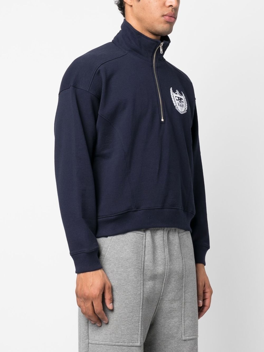 logo-print zip-up sweatshirt - 3