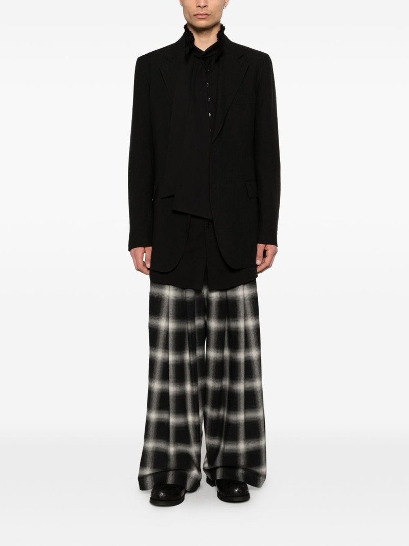 Yohji Yamamoto pussy-bow sleeveless top outlook