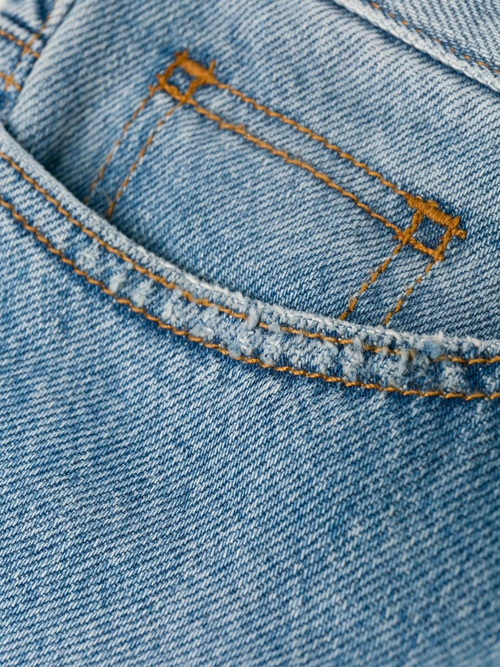 distressed straight jeans - 7