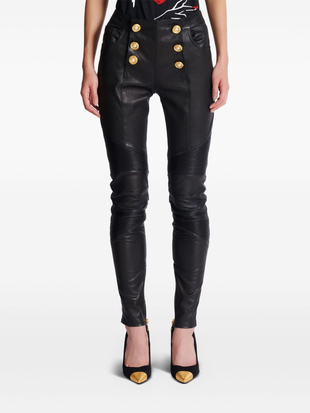 leather skinny trousers - 5