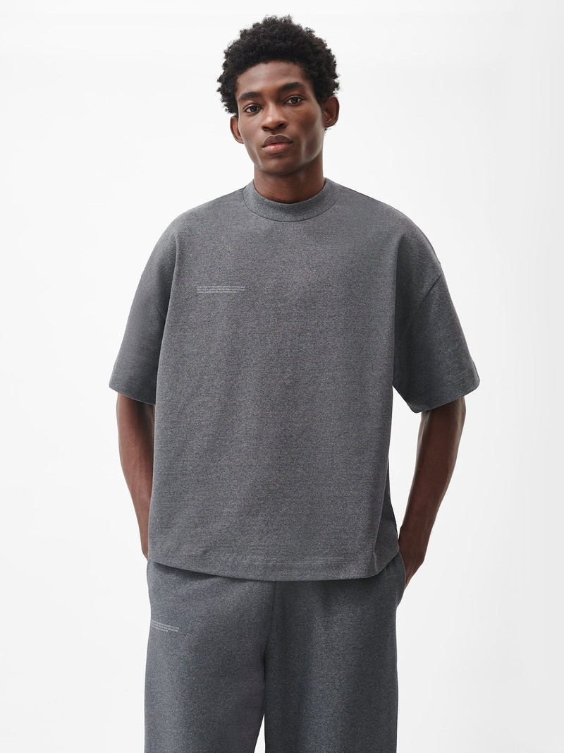 PANGAIA Mens Reclaimed Cotton Boxy T-shirt - Reclaim Charcoal outlook