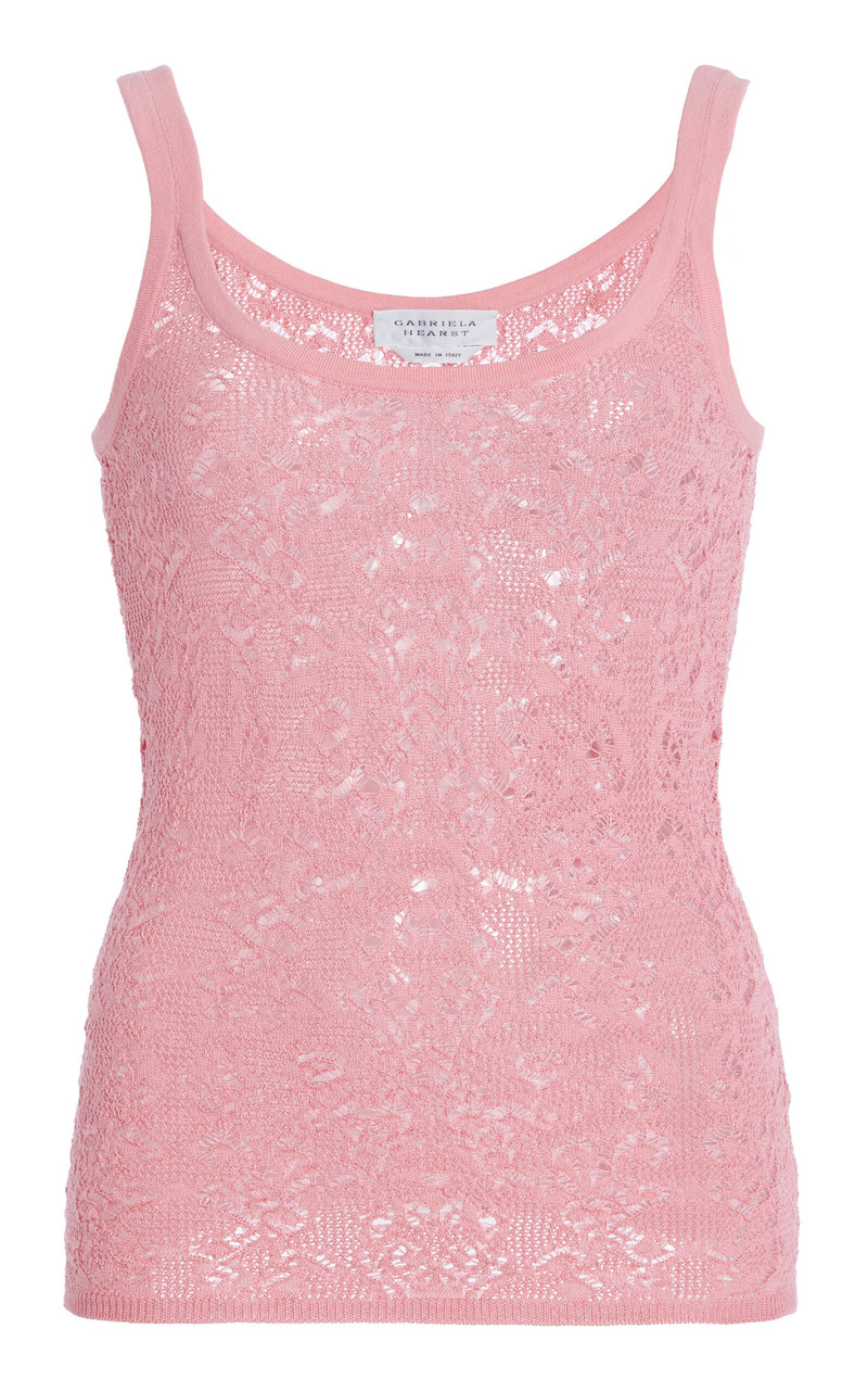 Pontus Wool-Silk Lace Tank Top pink 1