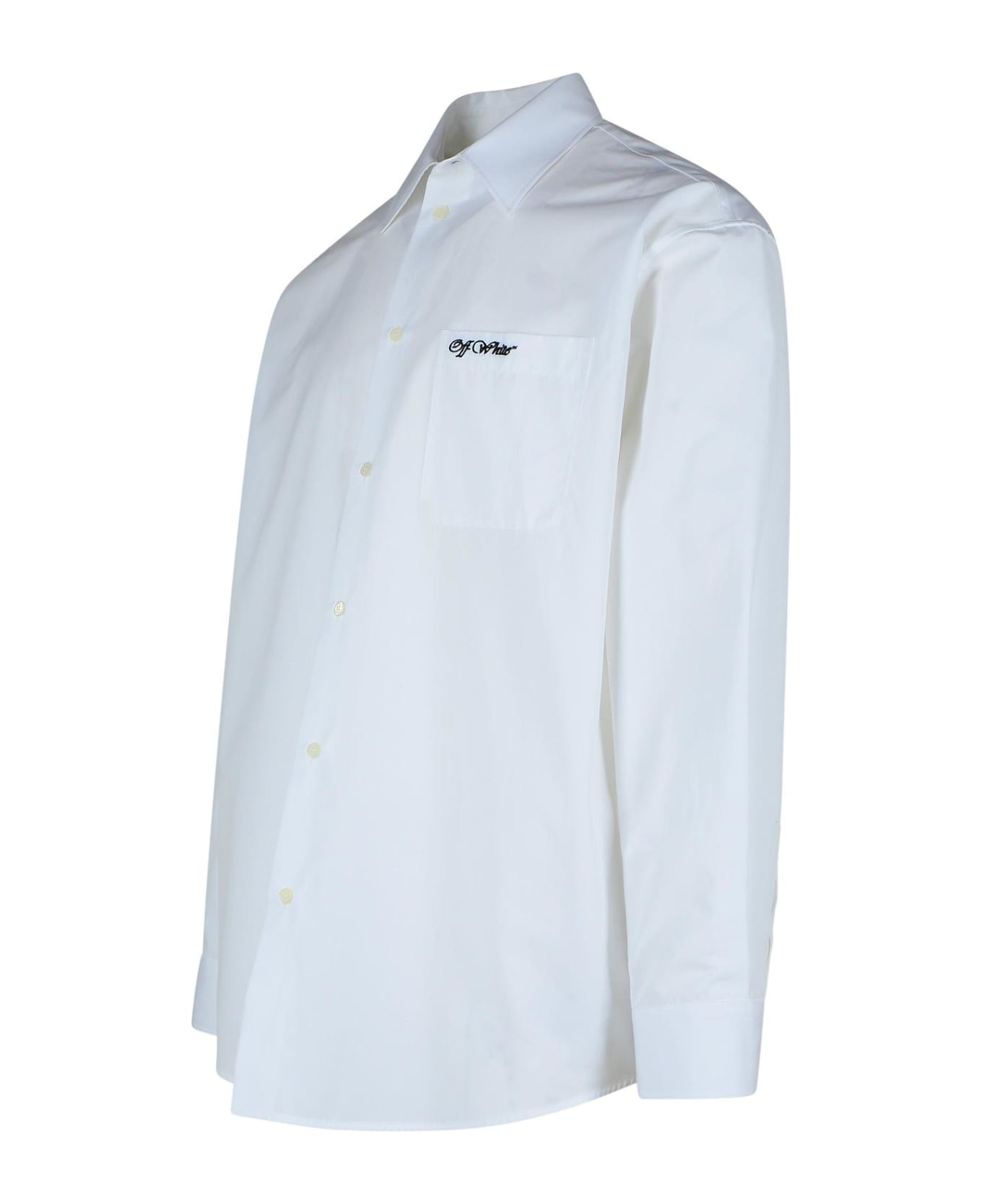 'college' White Cotton Shirt - 2