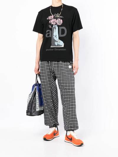 UNDERCOVER check-pattern embroidered track pants outlook