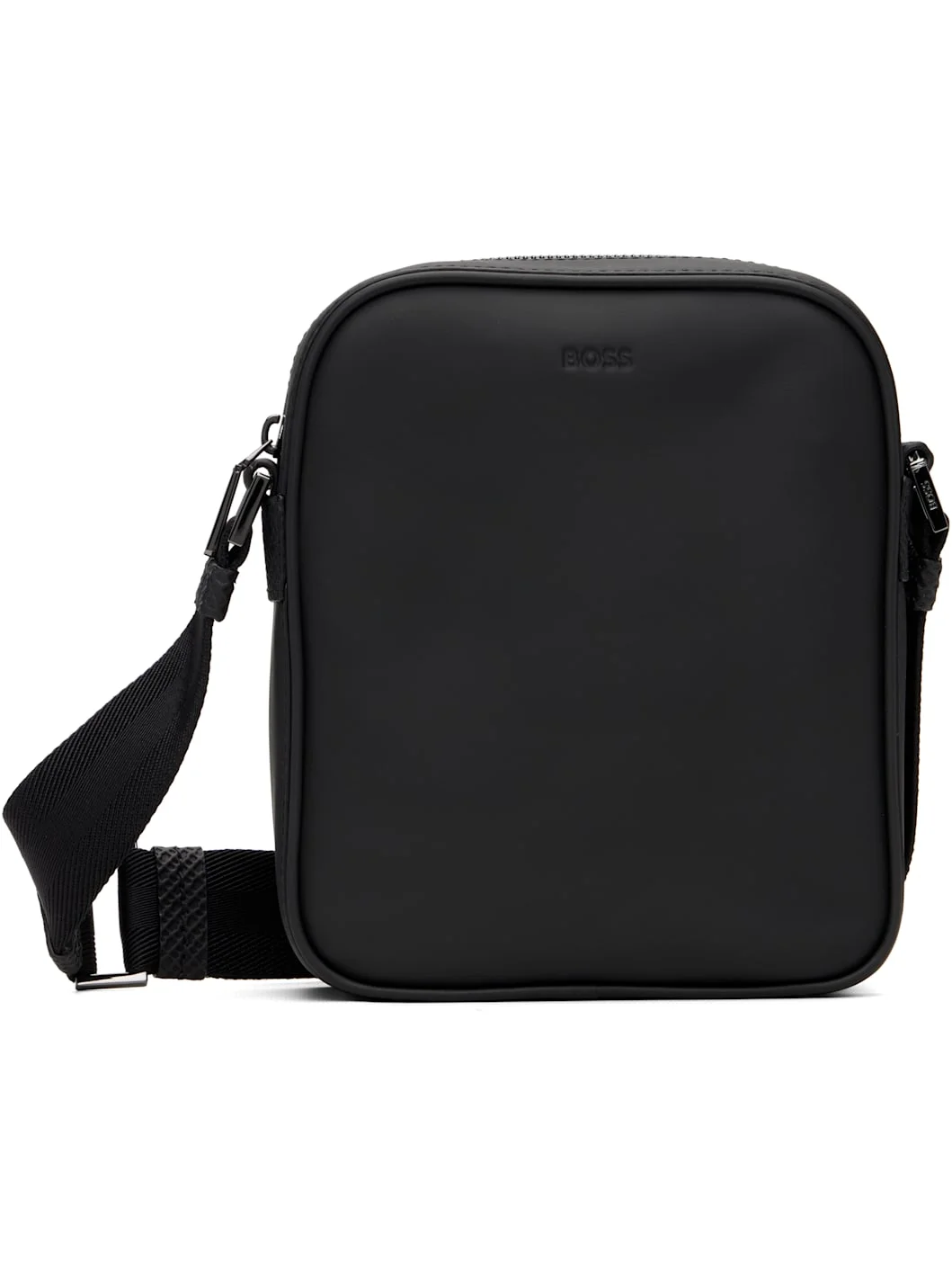 Black Embossed-Logo Bag - 1
