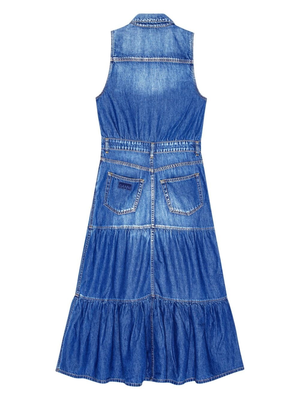 sleeveless denim dress - 6