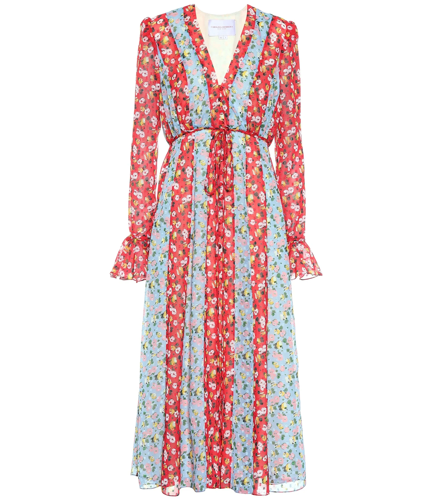 Floral crêpe midi dress - 1