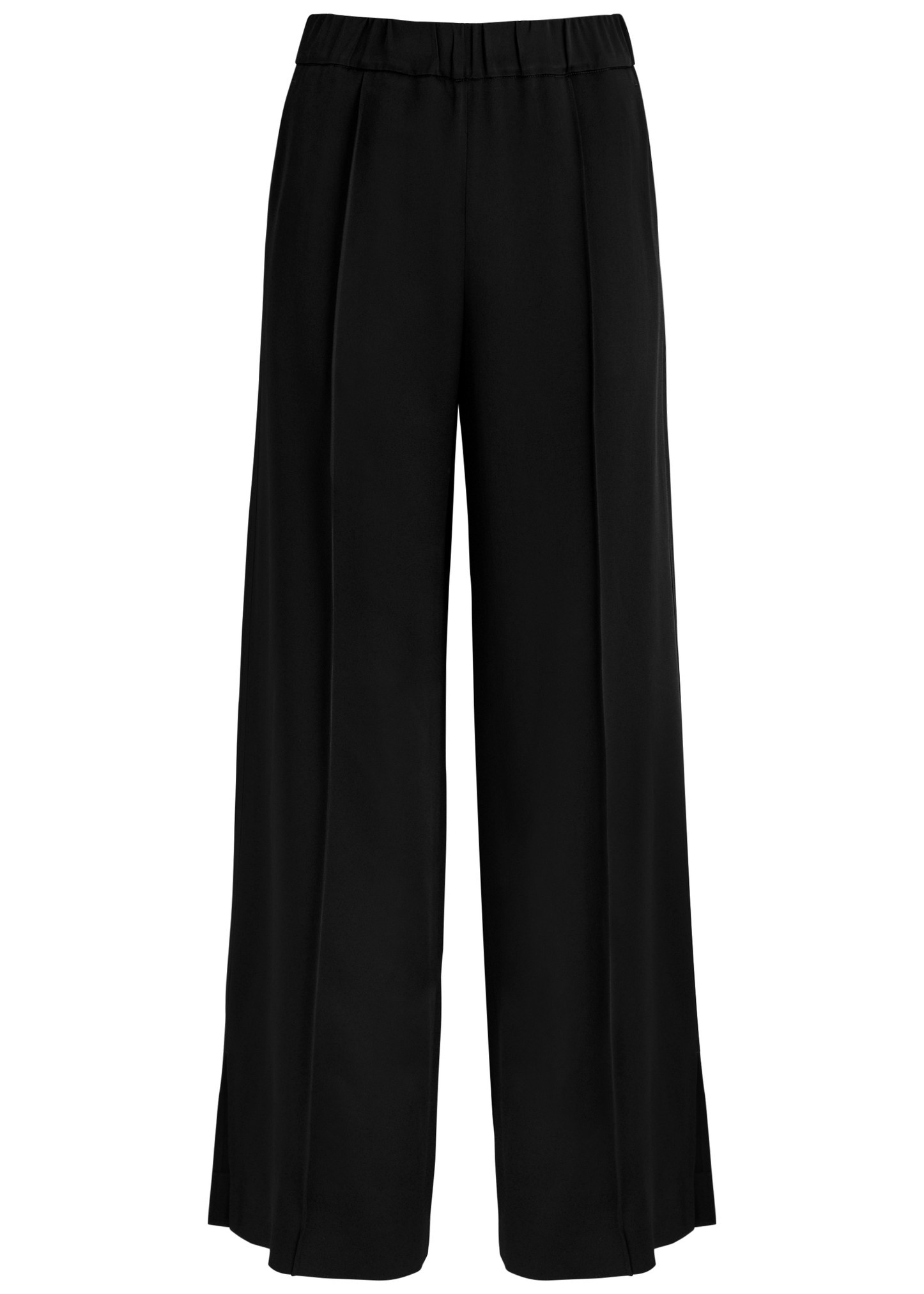 Wide-leg satin trousers - 1