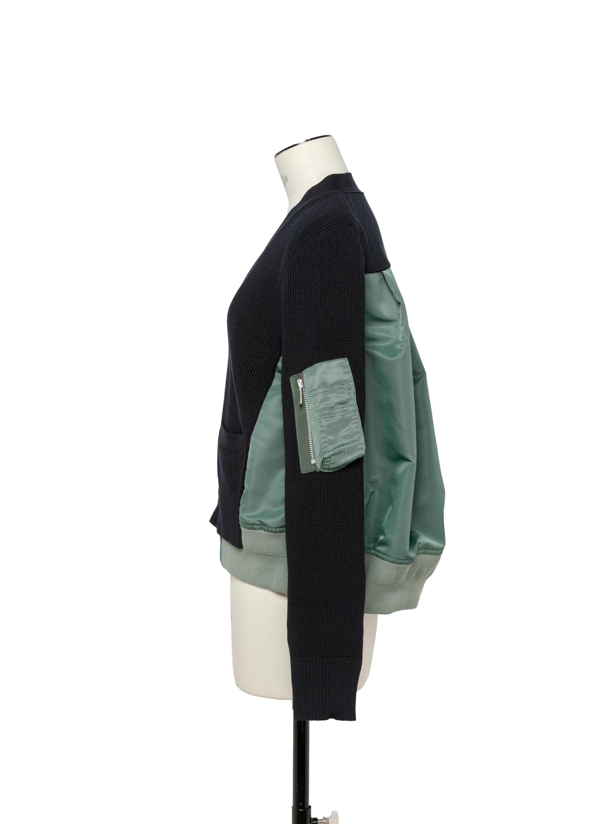 Nylon Twill x Knit Cardigan - 2