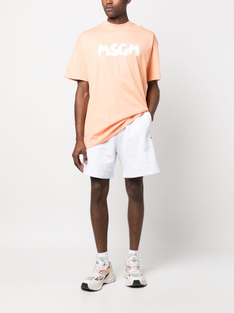 MSGM logo-print cotton shorts outlook